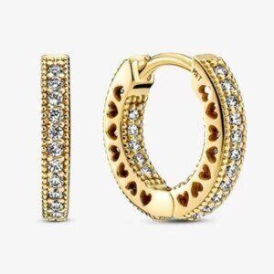 Pandora Pav�� Heart Hoop Earrings